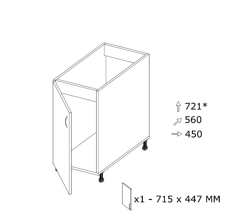 Alakaappi SZ 45 L 450 x K 721 Alakaappi SZ 45 L 450 x K 721